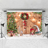 Lofaris Christmas Tree Stripe Gift Party Backdrop
